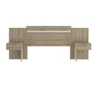 Vente-unique - Tête de lit Extensible avec chevets - 140/160 cm - Coloris : Naturel - PARATI - avec Rangement