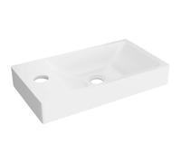 Vente-unique - Vasque lave main blanche en résine SMC - 40 x 22 cm - SARPOSA