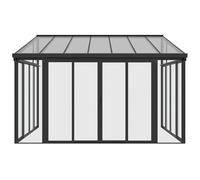 Vente-unique - Véranda en Aluminium et Polycarbonate avec Protection UV - 12,5 m² - Anthracite - Mathilda