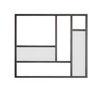 Vente-unique - Verriére Atelier en Aluminium thermolaqué avec miroirs Noir 150 x 130 cm (L x H) - ELEXIA
