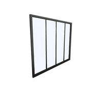 Vente-unique - Verriére Atelier en Aluminium thermolaqué Noir 120 x 105 cm (L x H) - Bayview