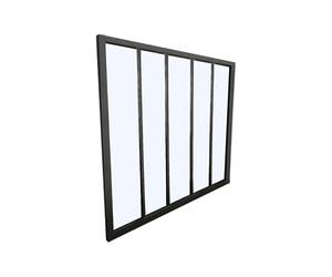 Vente-unique - Verriére Atelier en Aluminium thermolaqué Noir 150 x 130 cm (L x H) - Bayview