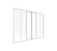 Vente-unique-Verriére coulissante en Aluminium thermolaqué Blanc 180x130 cm - Ravena