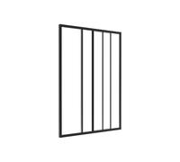 Vente-unique - Verriére coulissante en Aluminium thermolaqué Noir 90 x 130 cm (L x H) - Ravena