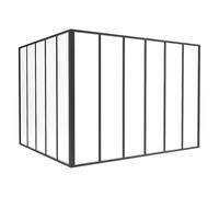 Vente-unique - Verriére d'angle d'atelier en Aluminium thermolaqué Noir 180 x 150 x 130 cm (L x l x H) - Bayview