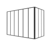 Vente-unique - Verriére d'angle d'atelier en Aluminium thermolaqué Noir 180 x 90 x 130 cm (L x l x H) - Bayview