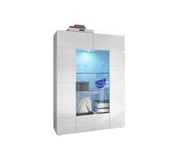 Vitrine CALISTO - LEDs - 2 portes - Blanc laqué