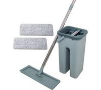 Venteo Balai Autoclean Mop 360° avec Seau Double Compartiment 2 Serpillières Microfibre Ultra Absorbante Système de Nettoyage Mains Libres Balai Serpillère Pivotant pour Sols Durs & Carrelage G