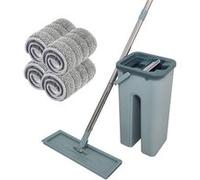 Venteo Balai Autoclean Mop 360° avec Seau Double Compartiment 4 Serpillières Microfibre Ultra Absorbante Système de Nettoyage Mains Libres Balai Serpillère Pivotant pour Sols Durs & Carrelage G