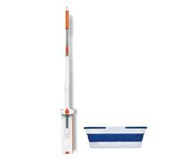 VENTEO - Balai Serpillère Essoreur avec Seau Rétractable | Système Essorage Intégré Tête Rotative Raclette Sol | Nettoyage Sols Surfaces Dures Murs Carrelés | Serpillière Polyvalente