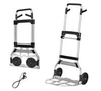 VENTEO | Chariot Pliable en Aluminium | Chariot à roulettes Charge Jusqu’à 154 Kg | Poignée Télescopique | Transporte Cartons Déménagement, Courses, Matériel | Diable avec Plateforme Antidérapante