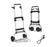 VENTEO Chariot Pliable en Aluminium Chariot à Roulettes Charge Jusqu'à 154 Kg Poignée Télescopique Transporte Cartons Déménagement, Courses, Matériel Diable avec Plateforme Antidérapante
