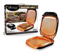 VENTEO - Gotham Grill Electrique Low Fat Grill avec revêtement antiadhésif Céramique Cuivre et Titane, Bac Récupérateur