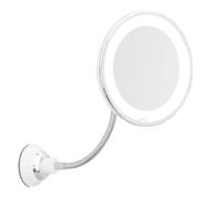 VENTEO | Miroir coiffeuse grossissant avec lumière LED rotatif à 360° | Miroir mural avec bras flexible et ventouse puissante