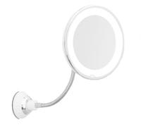 VENTEO | Miroir coiffeuse grossissant avec lumière LED rotatif à 360° | Miroir mural avec bras flexible et ventouse puissante