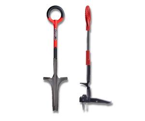 venteo Noir/Rouge Désherbeur lame en V + Extracteur de mauvaises herbes ROOTSLAYER Outils de Jardin multifonction Facile d'utilisation Acier de carbone Rouge