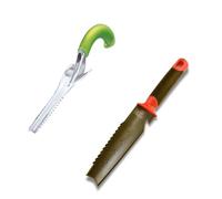 venteo NOIR ROUGE VERT Désherbeur ergonomique + Couteau de sol à main outils de qualité supérieure Creuser/désherber enlever les mauvaises herbes plus facilement et rapidement