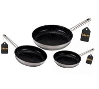 VENTEO -Poele Inox 20/24/28cm | Poele Induction Revêtement Céramique Anti Adhérence Sans PFOA | Casserole Induction Compatibilité Tous Feux Cuisson Homogène | Maîtrisée Cuisine Domestique