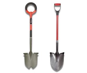 venteo Rouge Pelle ronde RootSlayer + pelle à rebords RootSlayer Outils de jardin multifonctions Idéal pour tous types de sols Polyvalents et légers