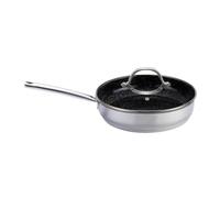 Venteo Sauteuse avec couvercle en inox KITCHENPRO Revêtement céramique antiadhésif - Adaptée à tous les feux induction/vitro céramique/électricité/gaz - Différentes tailles 24/28cm
