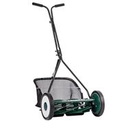 VENTEO - Tondeuse Hélicoïdale Manuelle 7 Lames de 40,6 cm avec Bac de Ramassage | Tondeuse Manuelle Coupe Hélicoïdale sans Électricité | Tondeuse a Gazon et Bac Amovible | Entretien Gazon Silencieux