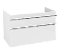 Villeroy und Boch Venticello A92701DH 95,3 x 59 x 50,2 cm, lavabo à gauche, poignée chromée, Glossy White