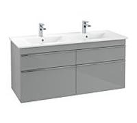 Villeroy und Boch Venticello A93001RA 125,3 x 59 x 50,2 cm, poignée chromée, verre Glossy Grey