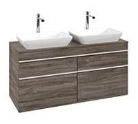 Venticello Villeroy und Boch vasque A94402RK 125,7x60,6x50,2cm, poignée blanc, chêne pierre