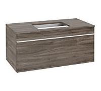 Venticello Villeroy und Boch vasque A94602RK 95,7x43,6x50,2cm, centre de vanité, poignée blanc, chêne pierre