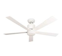 Ventilateur de plafond basse consommation avec éclairage LED et télécommande Tibu Blanc 132 cm