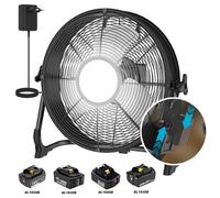 Ventilateur à batterie de 12/16 pouces compatible avec Makita 18V, ventilateur portable pour camping, atelier, maison, industrie métallique, vitesse variable 12 inch
