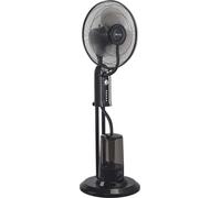 Ventilateur à brouillard 75W avec brouillard d'eau à 3 vitesses Ventilateur sur pied Ventilateur de sol Refroidisseur d'air Oscillant Noir