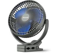 Ventilateur à Clip à Piles 10000mAh 20CM,Ventilateur USB portable,4 Vitesses,débit d'air puissant,Pince Robuste(Bleu)