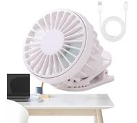 Ventilateur à clip - Appareil de refroidissement portable multifonction rechargeable par USB, 3 vitesses réglables | Petit ventilateur personnel pour voyage, camping, poussette, bureau, maison