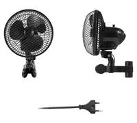 Ventilateur à clip pour tente, vitesses réglables, fonction oscillante, noir
