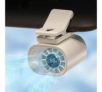 Ventilateur à clip USB 1400mAh avec écran LED, 100 niveaux, rechargeable, mains libres, ventilateur personnel multifonctionnel, ventilateur de voiture, design à clip adapté aux bretelles d'épaule et d