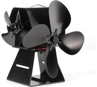 Ventilateur à double moteur pour poêle - 4 pales - à entraînement thermique - écologique - efficace - poêle à bois/foyer ouvert