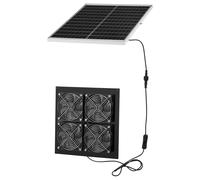 Ventilateur à énergie solaire, panneau solaire de 25 W avec 4 ventilateurs, angle du panneau solaire réglable, vitesse élevée de 2 668 tr/min, installation flexible, renouvellement rapide de l'air pou