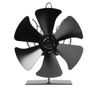 Ventilateur à Énergie Thermique pour Poêle à Bois, 6 Pales Noir | Aluminium, 70 °c à 345 °c, Débit 80 à 170 Cfm, Circulation D'air sans Électricité