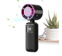 Ventilateur à main - Mini ventilateur avec écran numérique pliable avec bande de cou USB | Refroidisseur à grande vitesse avec vitesse du vent 99 | Dispositif de refroidissement personnel Electric
