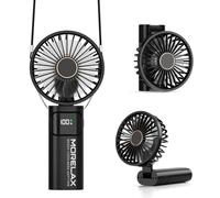 Ventilateur à Main, Mini Ventilateur Portatif, 5200mAh Rechargeable, Petit Ventilateurs de Poche Avec 6 Vitesses, 180° Ventileur USB Pliable pour la Maison, le Bureau, l'Ecole, l'Extérieur, Noir