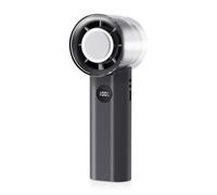 Ventilateur à main, portable, pliable, 4000 mAh, super turbo, avec refroidissement à eau, 100 niveaux, rechargeable, silencieux, USB, petit ventilateur de poche (noir)