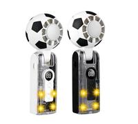 Ventilateur à main rechargeable sans fil, ventilateur turbo avec 100 niveaux, flux d'air puissant de 10 m/s, petit ventilateur pliable à 120°, design ballon de football, 10 heures d'autonomie pour