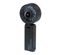 Ventilateur à main Turbo réglable à 100° avec écran intelligent 6 vitesses USB (Noir)