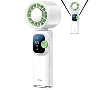 Ventilateur à main - Ventilateur personnel à main 199 vitesses en continu turbos portable mini refroidisseur d'air portable avec écran LED, rechargeable 4000 mAh, design pliable avec cordon | Voyage