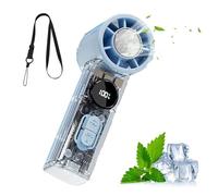 Ventilateur à piles - Affichage numérique 1 à 100 niveaux - 4 x 2,5 x 11 cm - Pour l'été, la plage, les festivals, le sport, le bureau, la randonnée, la pêche, le shopping