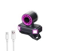 Ventilateur à Pince 100 Vitesses, Brise-vent Clip 360° avec Lampe LED, Mini Ventilateur Portable Rechargeable USB, pour Camping, Bureau et Extérieur
