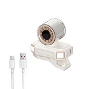 Ventilateur à Pince 100 Vitesses, Brise-vent Clip 360° avec Lampe LED, Mini Ventilateur Portable Rechargeable USB, pour Camping, Bureau et Extérieur