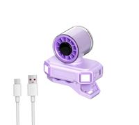 Ventilateur à Pince 100 Vitesses, Brise-vent Clip 360° avec Lampe LED, Mini Ventilateur Portable Rechargeable USB, pour Camping, Bureau et Extérieur