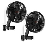 Ventilateur à pince pour tente de culture - 15 cm, lot de 2 - Moteur EC - App/Wi-Fi - 10 vitesses - Oscillation à 90°/100° - IP54 - Gris foncé